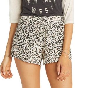 Billabong cream cheetah print Sunny Eyes shorts